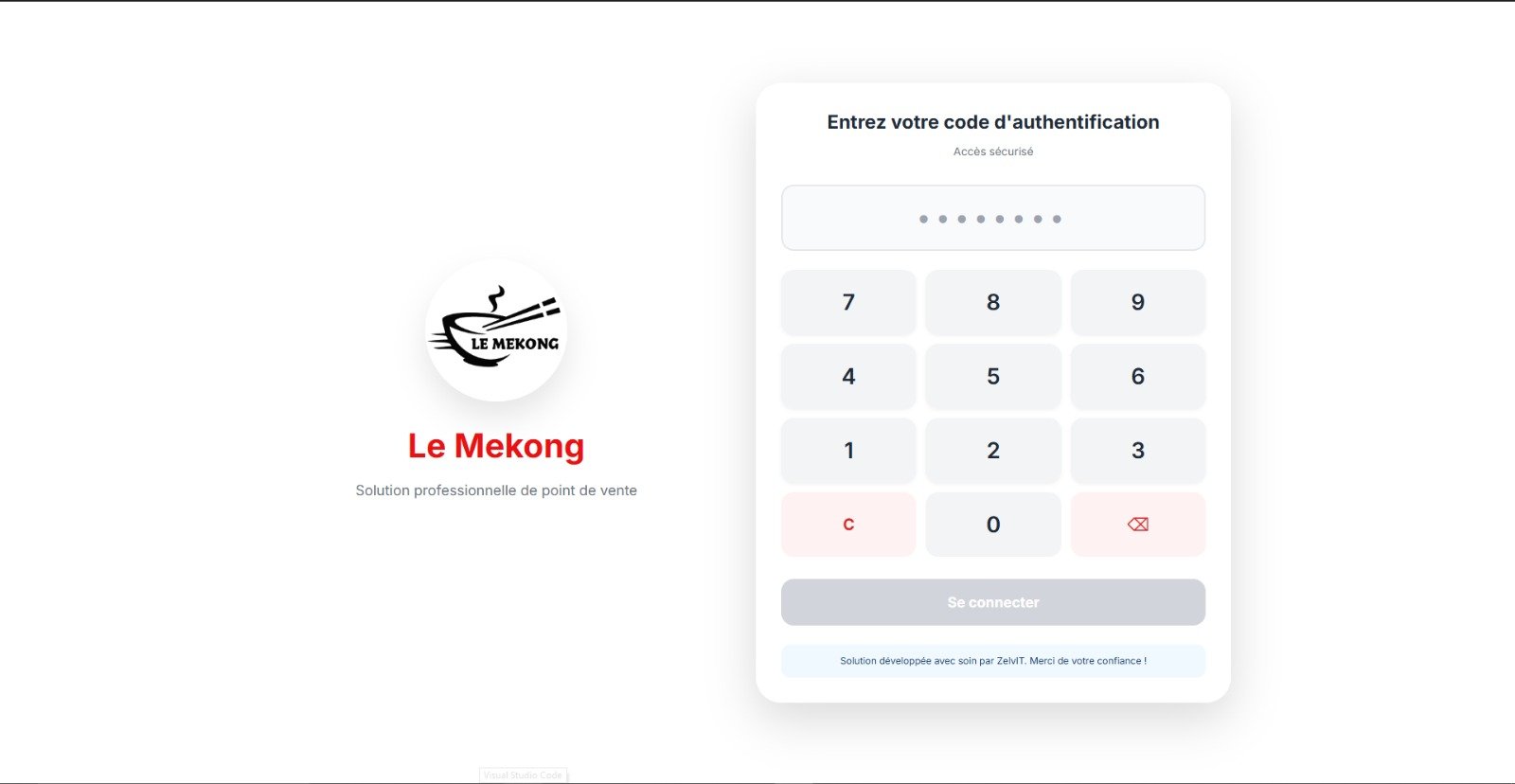 Interface caisse principale Le Mekong